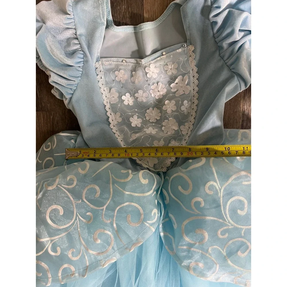 Cinderella Princess Dress Kids Size 10-11Y Blue Excellent Costume Gown‎